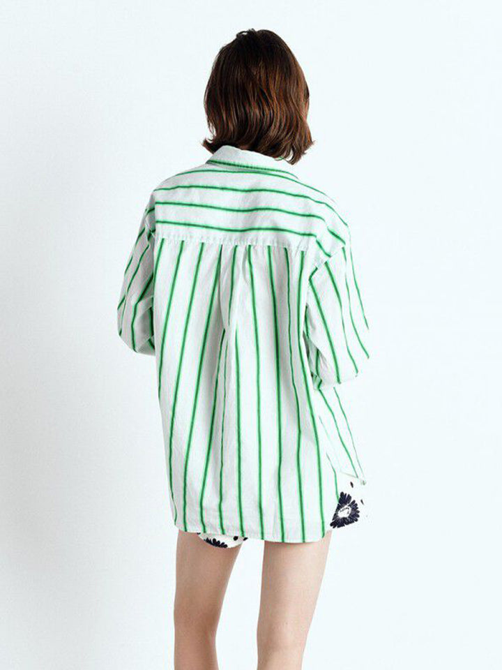 Zatybay Stripe Shirt in Neon Lagoon