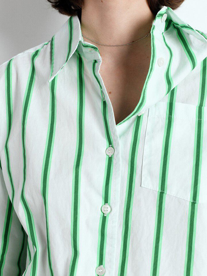 Zatybay Stripe Shirt in Neon Lagoon