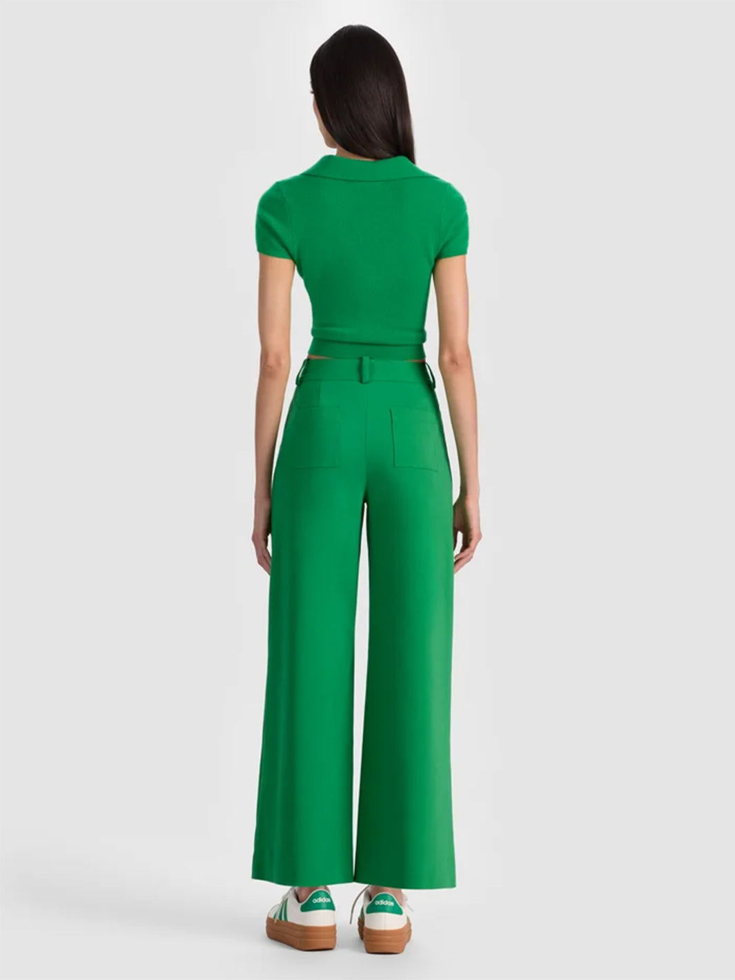 Zoe High Rise Patch Pant in Green Apple