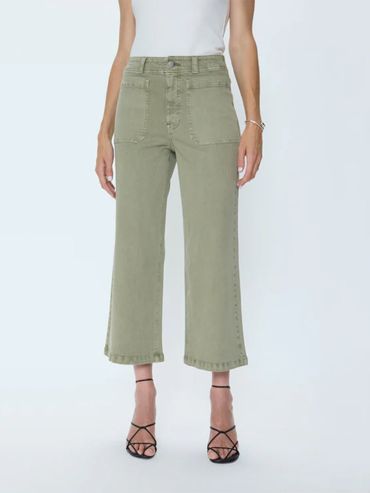 Zooey Patch Pocket Utility Pant - Slate Green