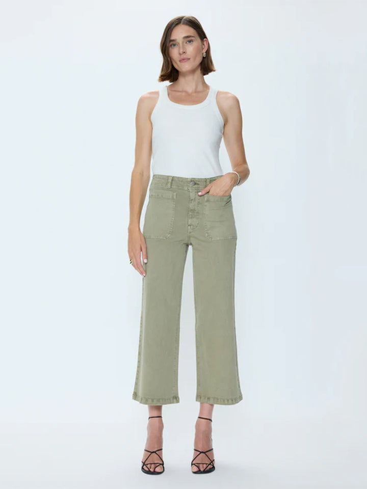 Zooey Patch Pocket Utility Pant - Slate Green