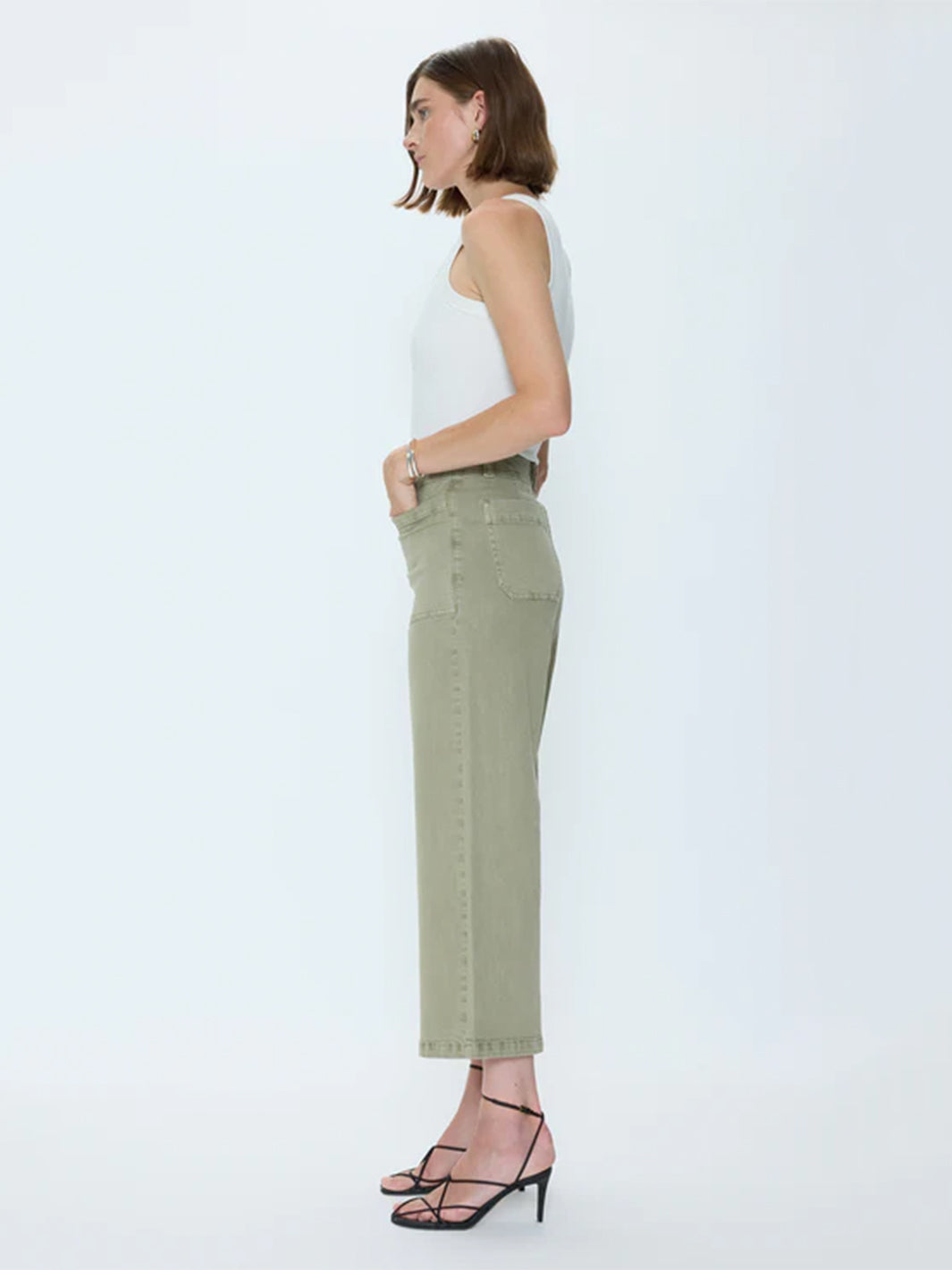 Zooey Patch Pocket Utility Pant - Slate Green