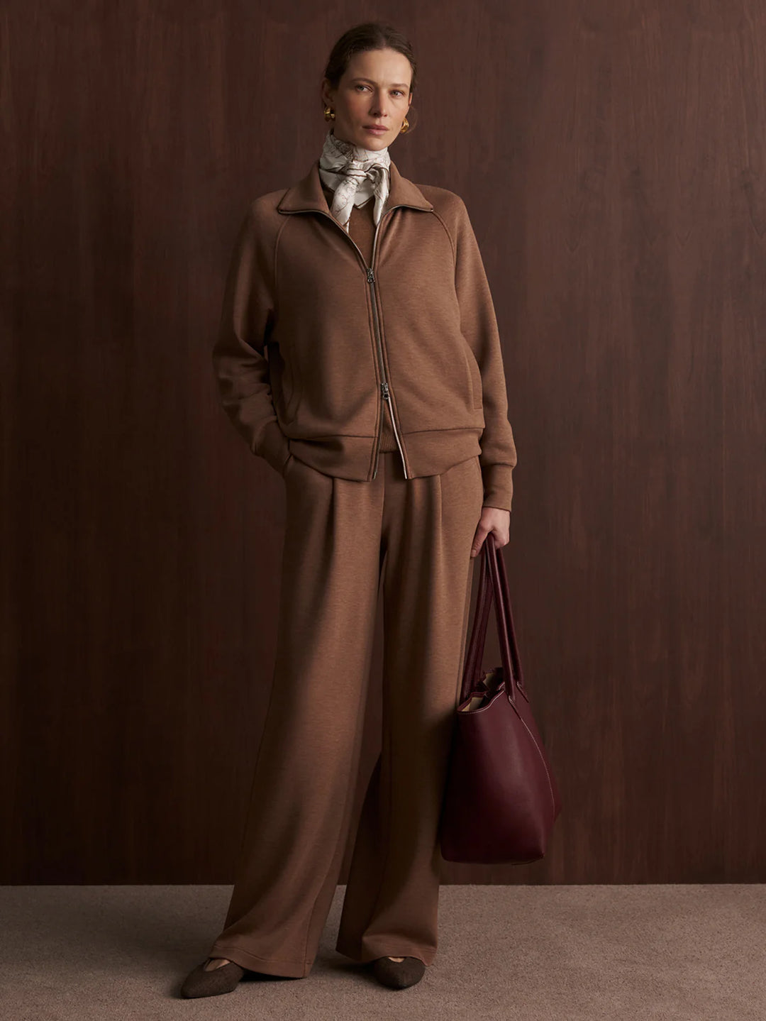 The Extra Wide Leg Pant in Golden Bronze Marl