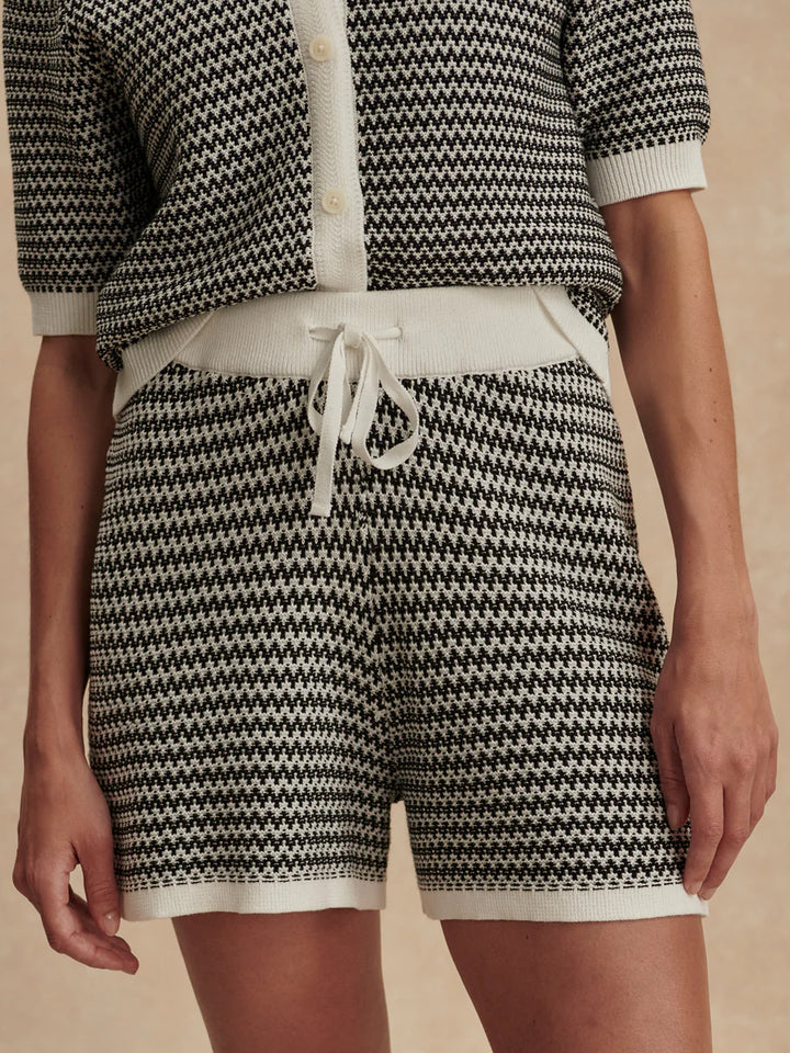 Villiers Knit Short in Snow White/ Black