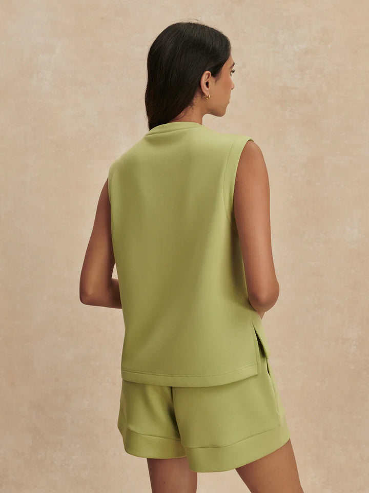 Simmons Half-Zip Tank in Fern
