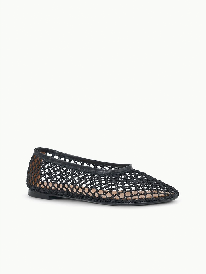 Alba Ballet Flat in Black Netting