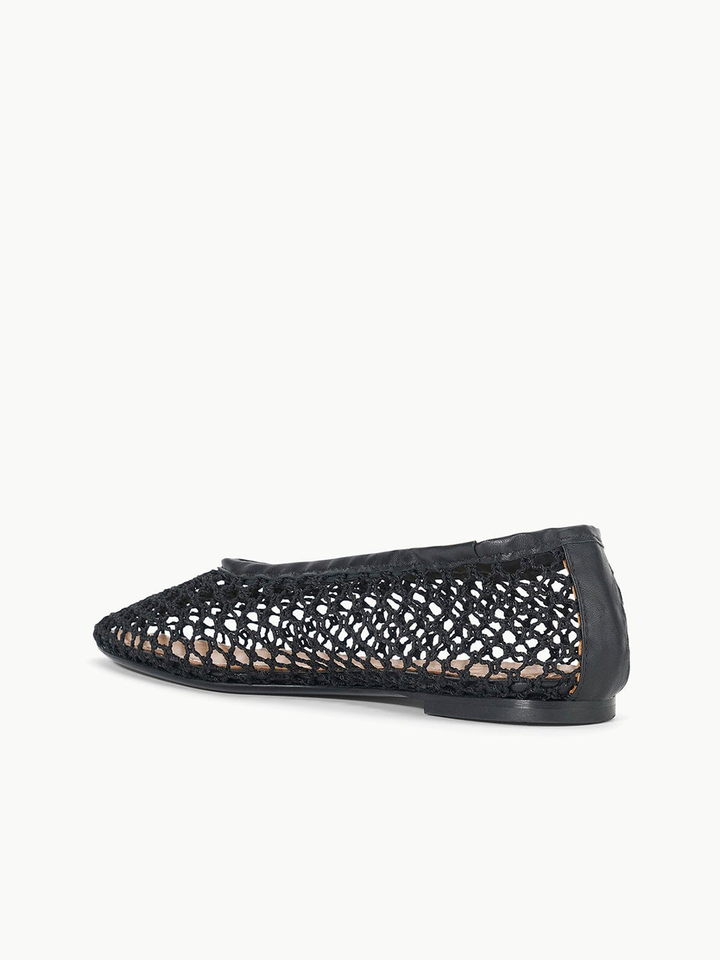 Alba Ballet Flat in Black Netting