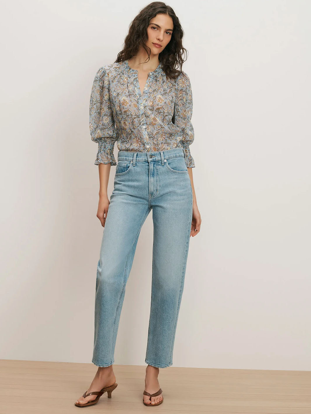 Ashlynn Floral Blouse in Blue Jay Multi