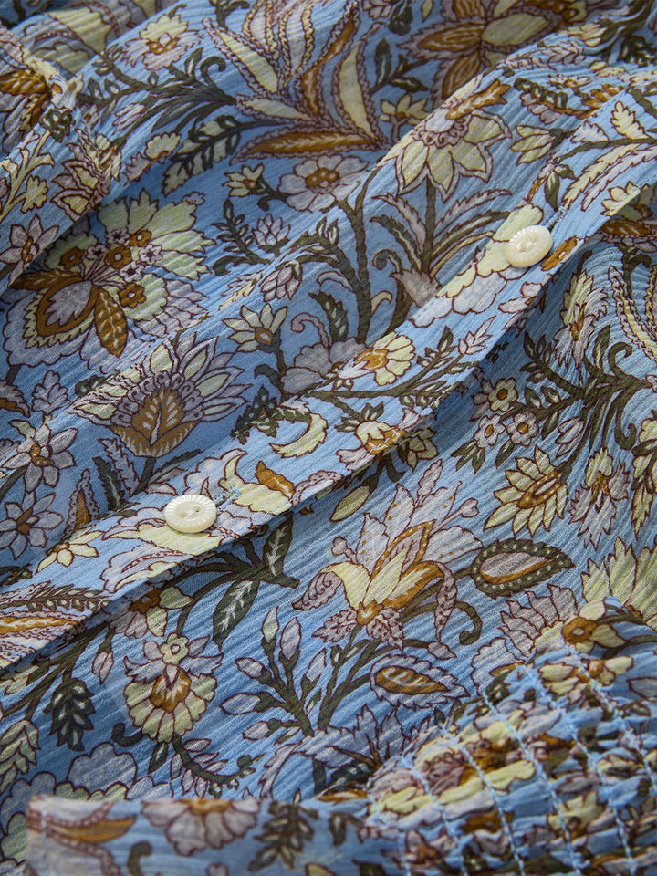 Ashlynn Floral Blouse in Blue Jay Multi