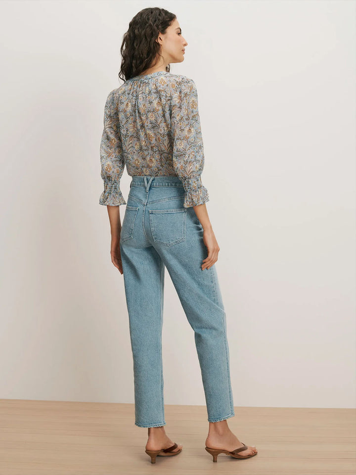 Ashlynn Floral Blouse in Blue Jay Multi