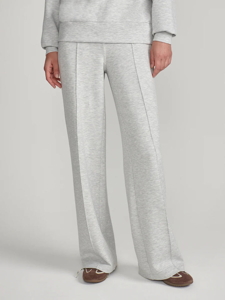 The Wide Leg Pant 30" in Light Grey Marl