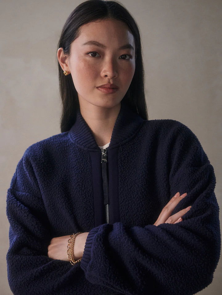 Willmont Patch Pocket Fleece in Evening Blue