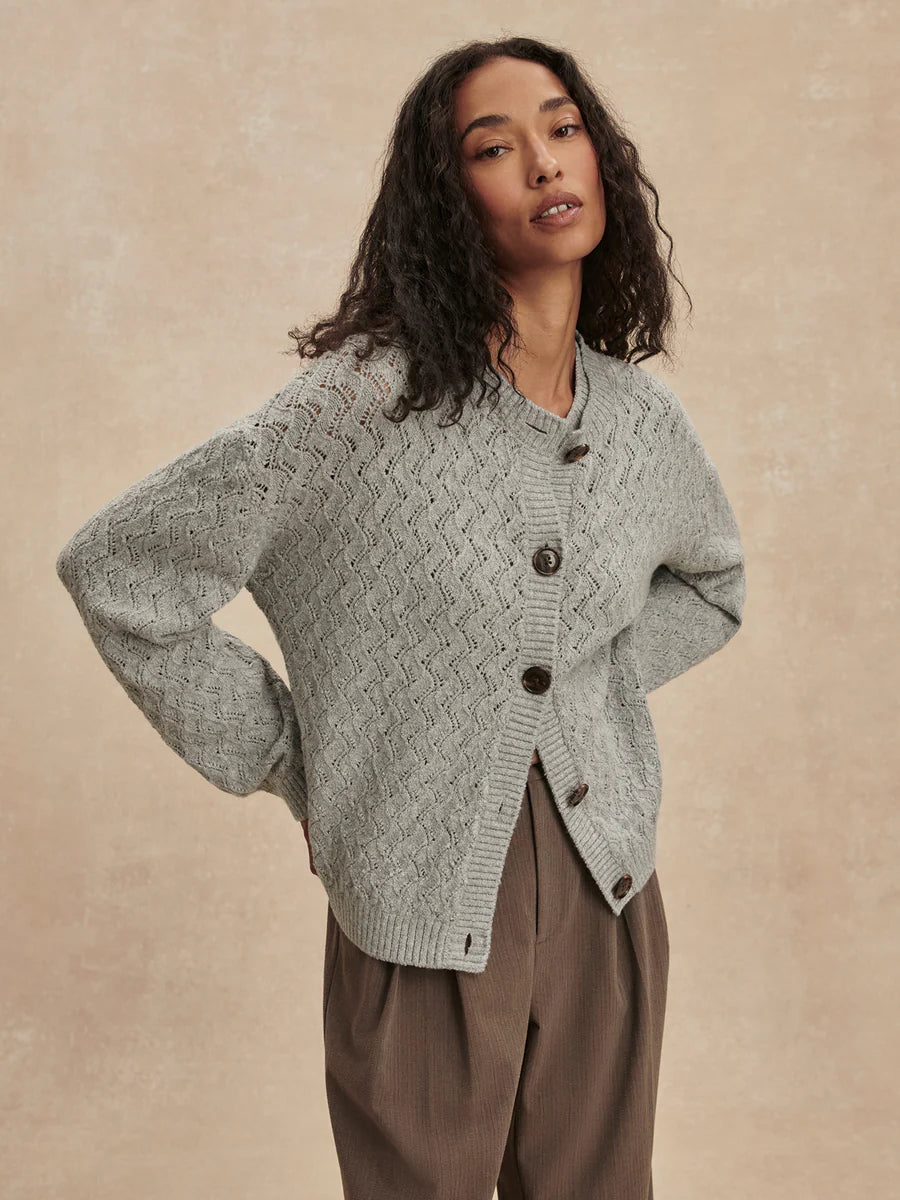 Hossler Knit Cardigan in Grey Melange