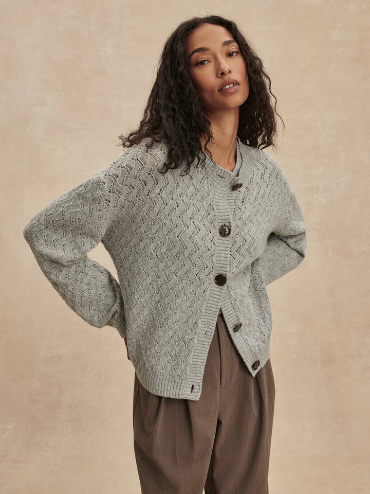 Hossler Knit Cardigan in Grey Melange