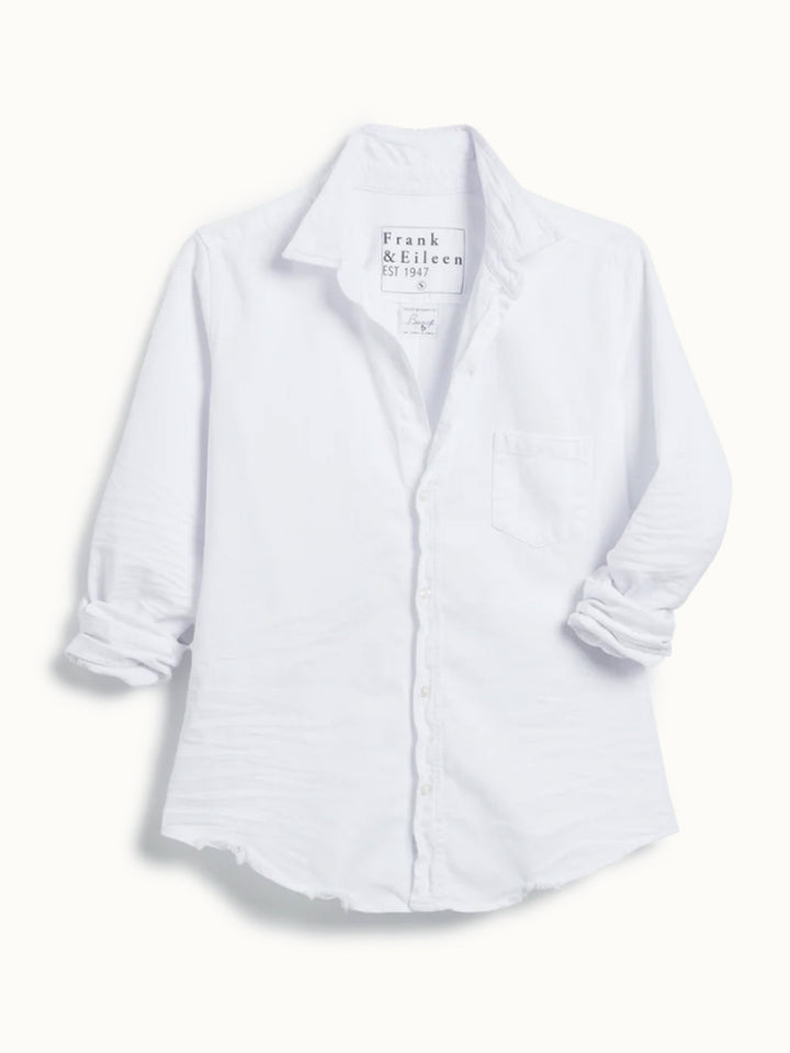 Barry Tailored Button-Up Shirt in Wide White Sheer Stripe