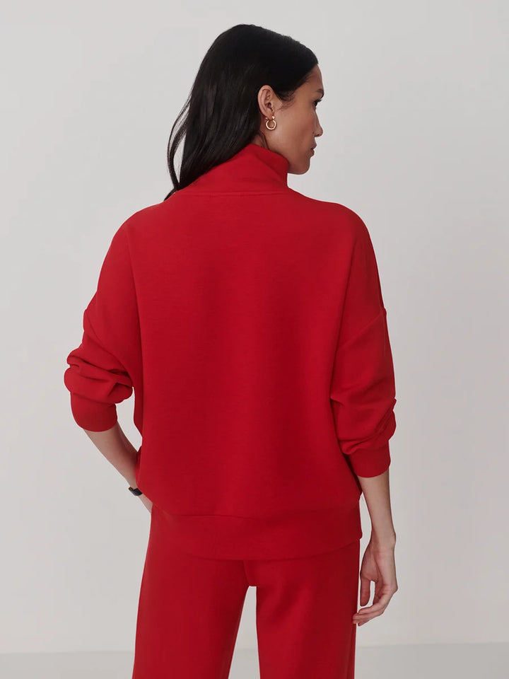 Hawley Half-Zip Sweat in Red Marl