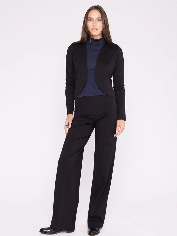 Ponte Knit Straight Leg Pant in Black