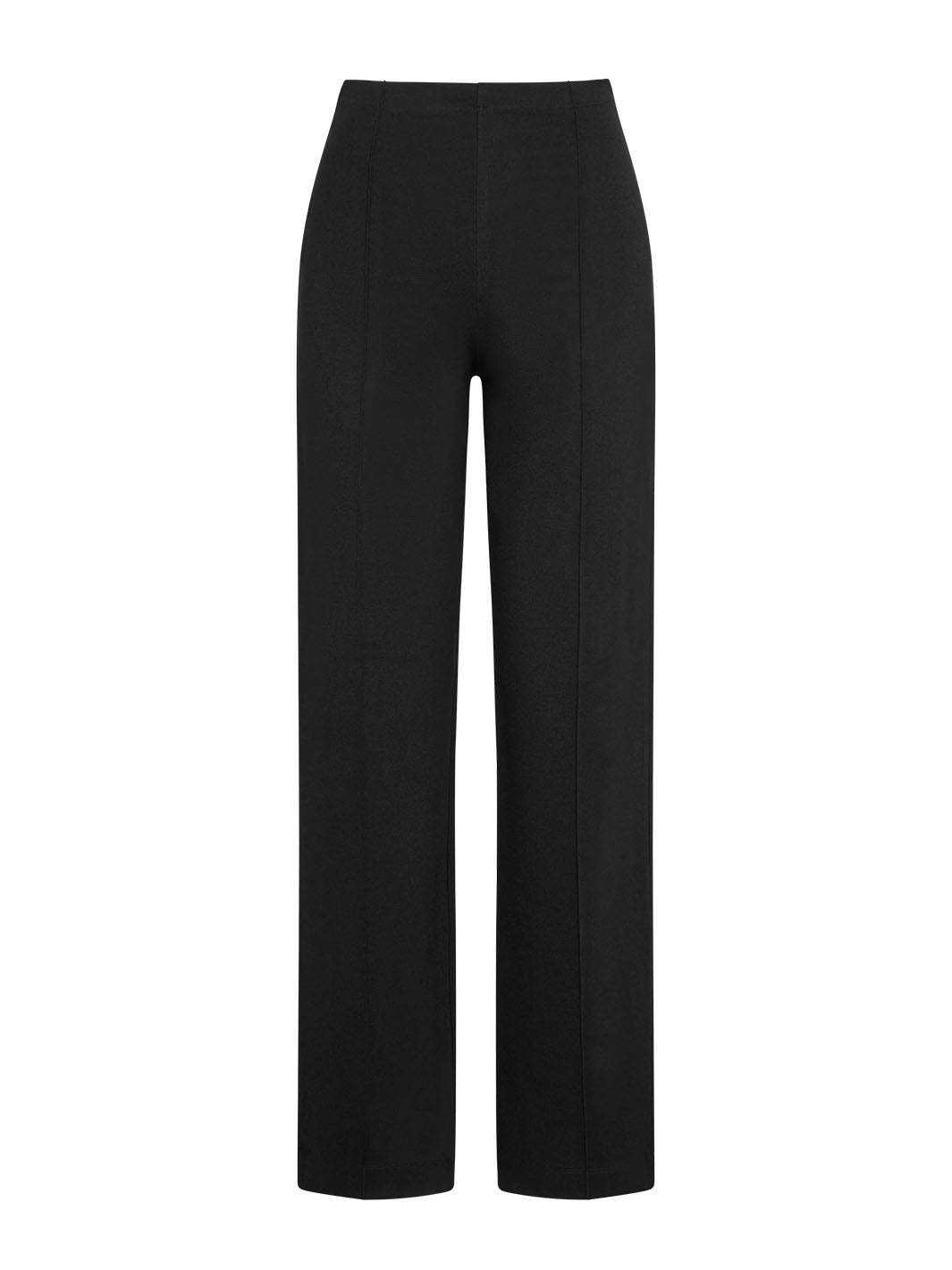 Ponte Knit Straight Leg Pant in Black