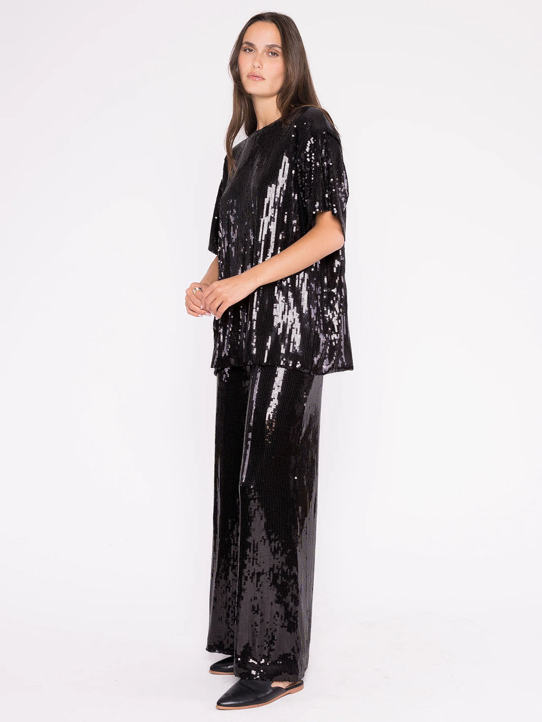 Sequin Party Top in Black