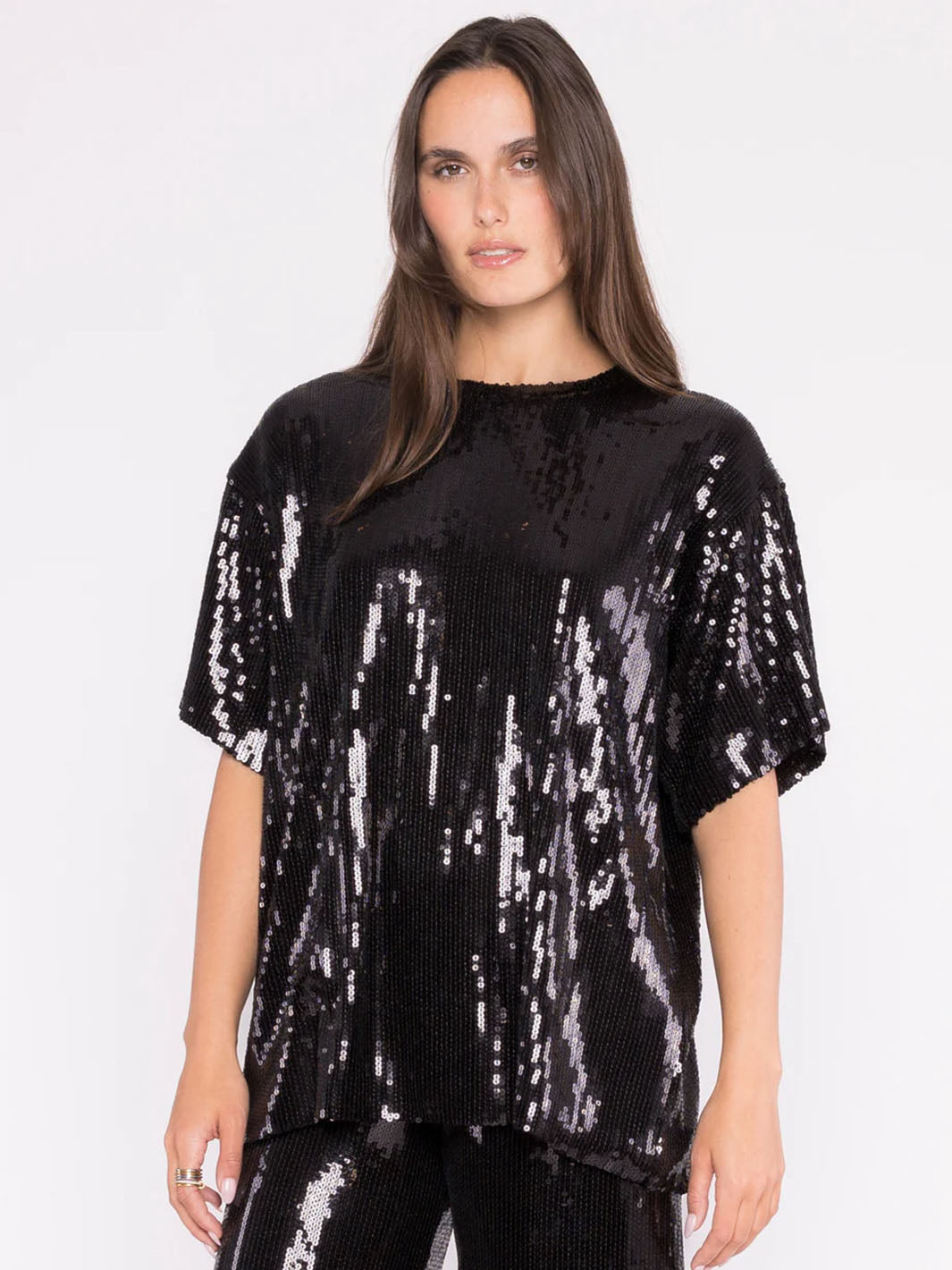 Sequin Party Top in Black