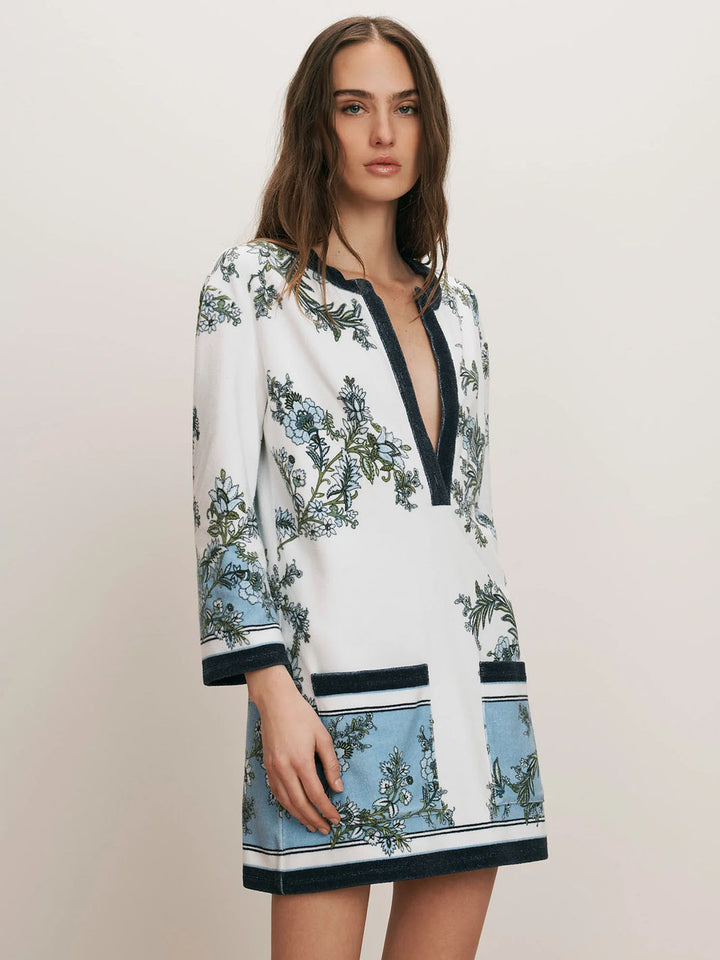 Briarcliff Terry Tunic Dress in Blue Jay Multi