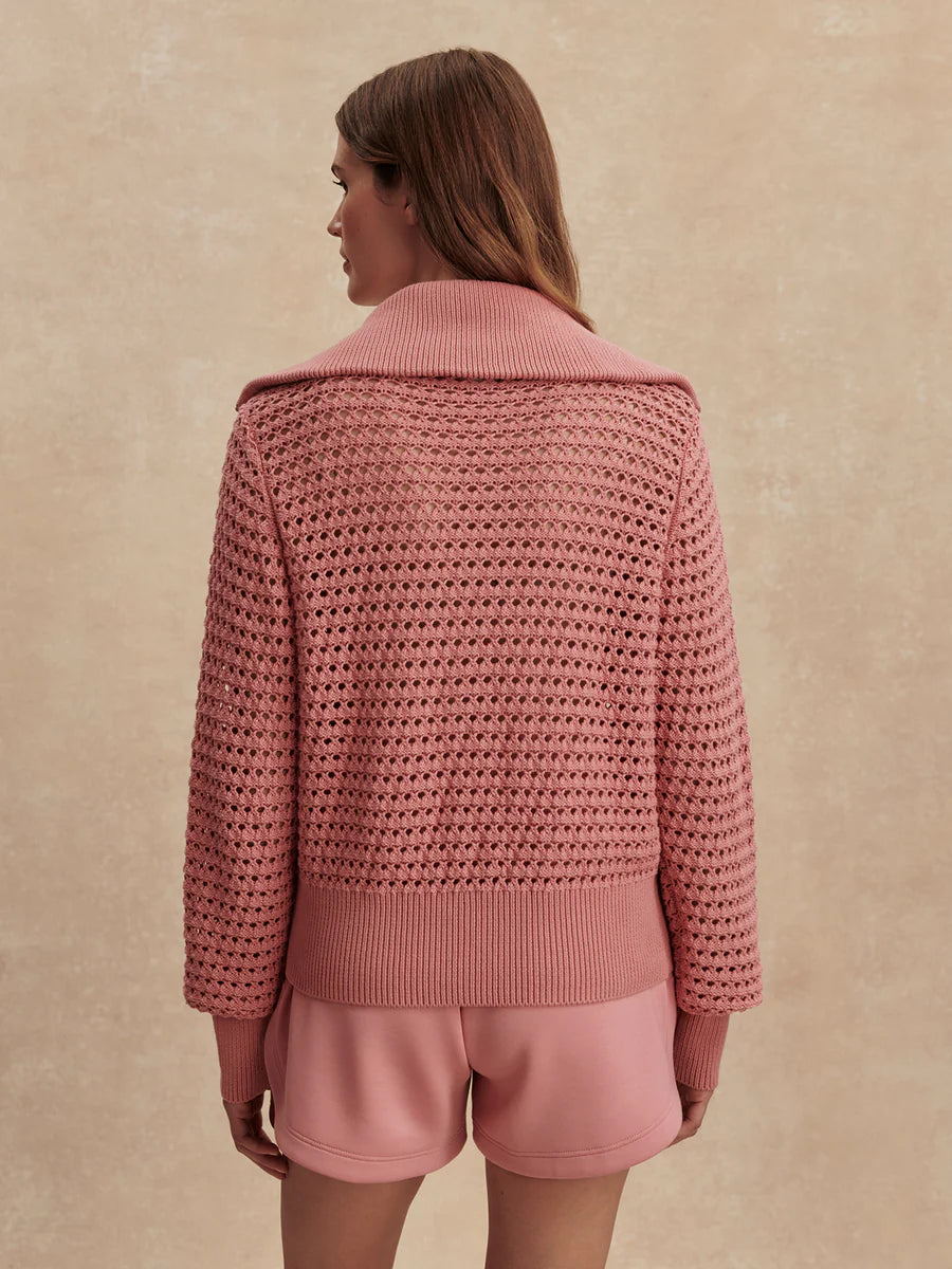 Eloise Zip-Through Knit in Brandy Rose