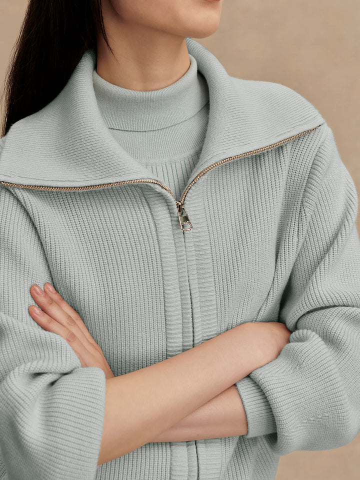 Enrico Knit Jacket in Winter Sky