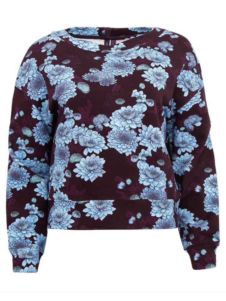 Clara Serious Floral Oversized Sweatshirt in Plum
