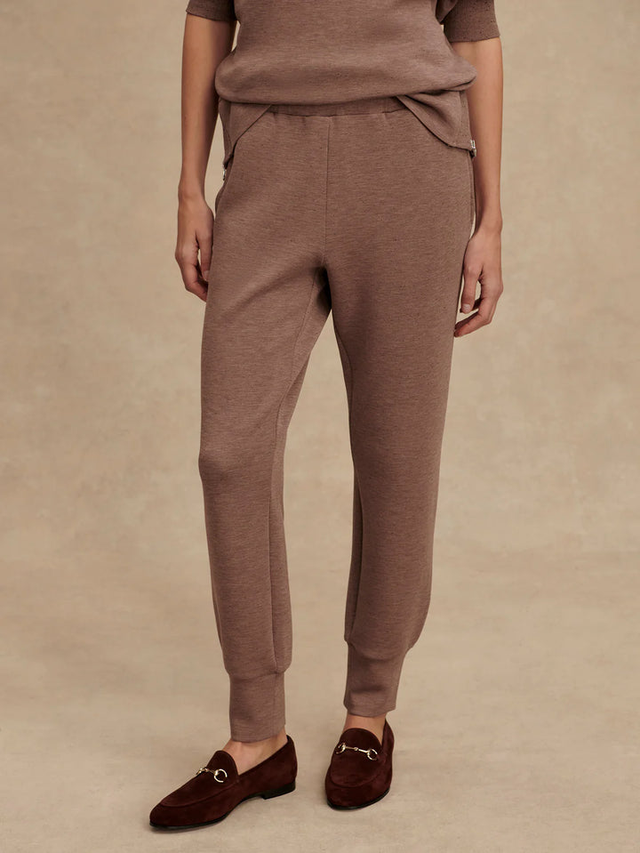 The Slim Cuff Pant 27.5 in Deep Taupe Marl Fleck