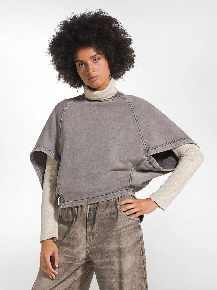 Marbled Organic Cotton Cape in Taupe Brown