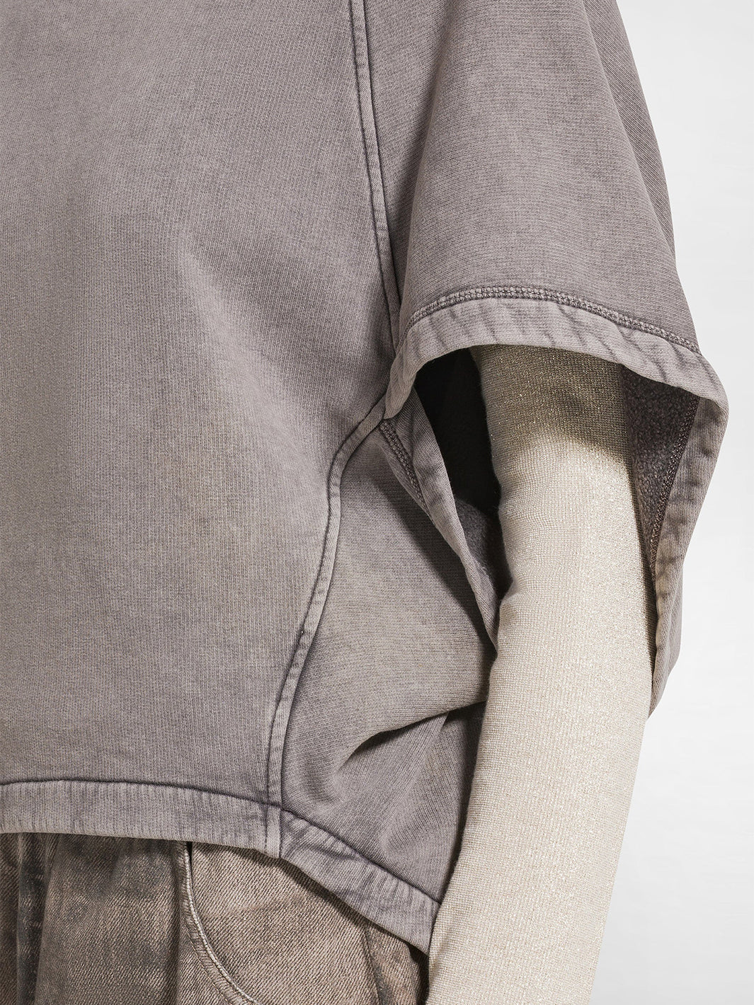 Marbled Organic Cotton Cape in Taupe Brown