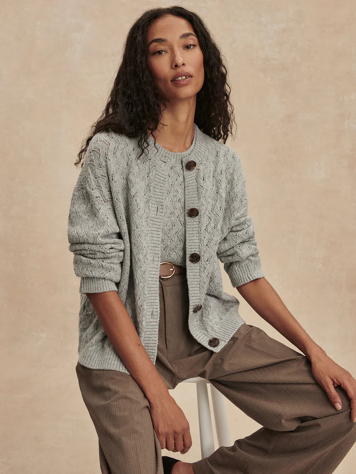 Hossler Knit Cardigan in Grey Melange