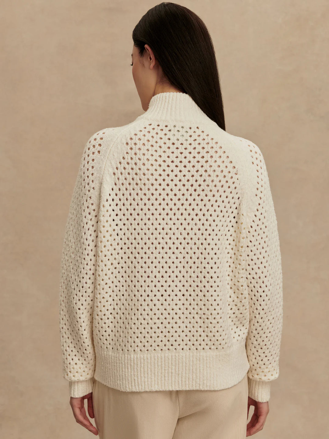 Mandy Boucle Knit Jacket in Coconut Milk