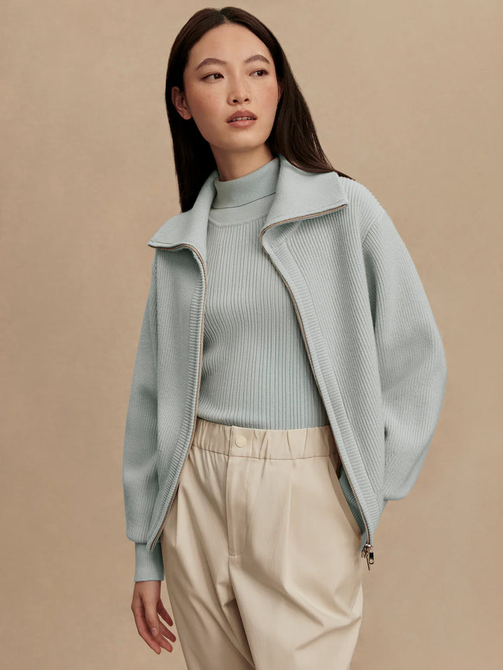 Enrico Knit Jacket in Winter Sky