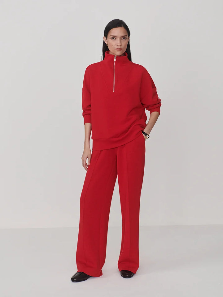 Hawley Half-Zip Sweat in Red Marl