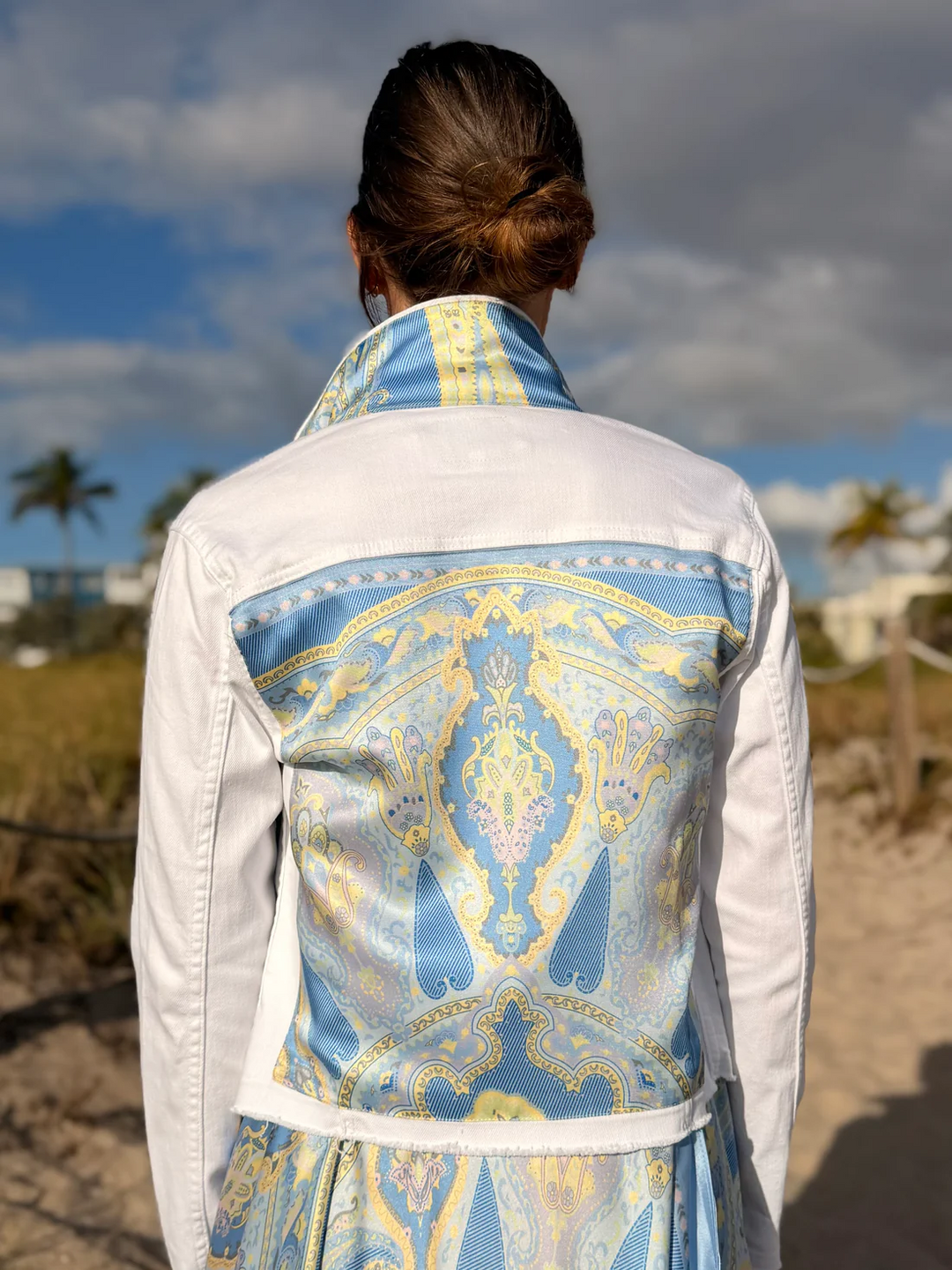 The White Denim Jacket / Serenity Garden