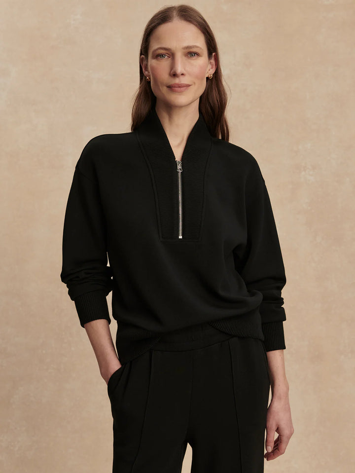 Sally 1/2 Zip Sweatshirt in Black