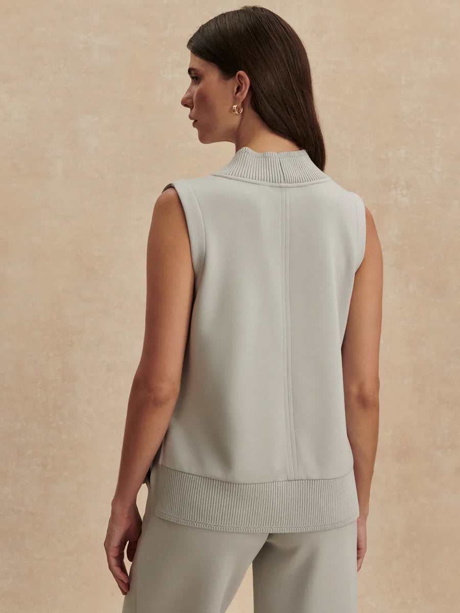 Freida V-Neck Tank in Blue Clay