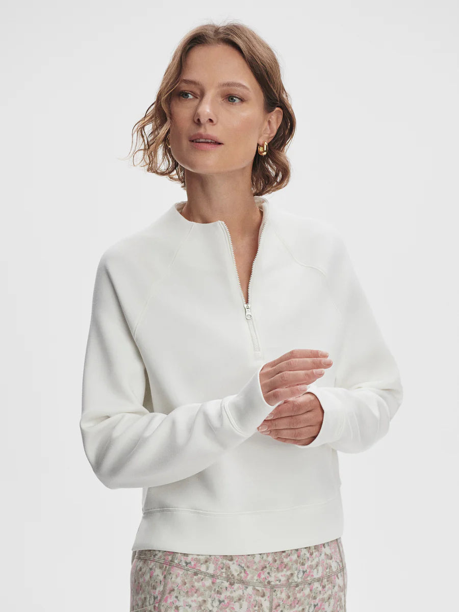 Ebba Half-Zip Sweat in Snow White