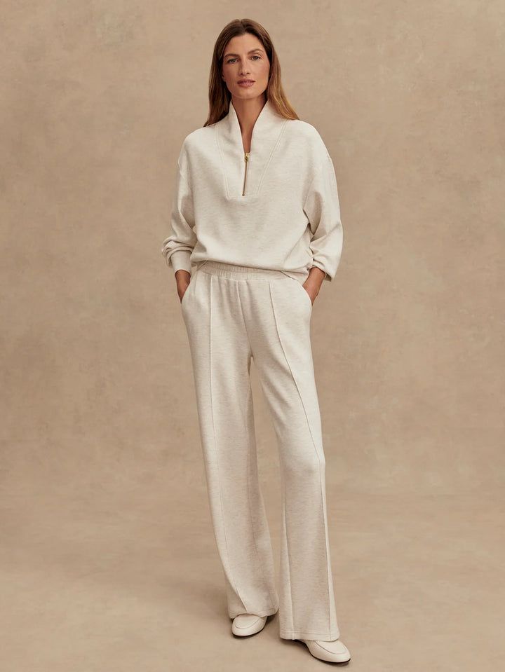 The Wide Leg Pant in Ivory Marl