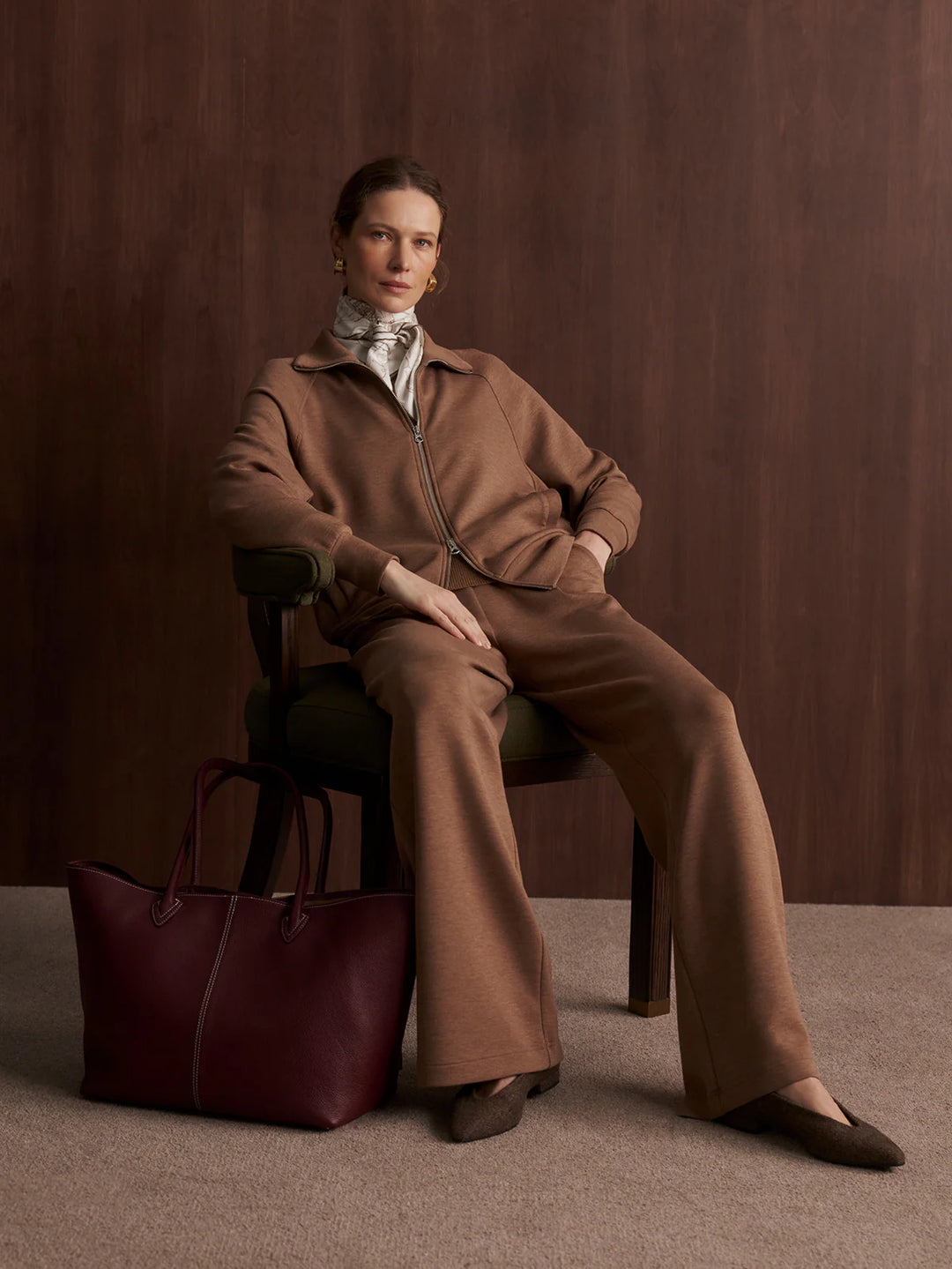 The Extra Wide Leg Pant in Golden Bronze Marl