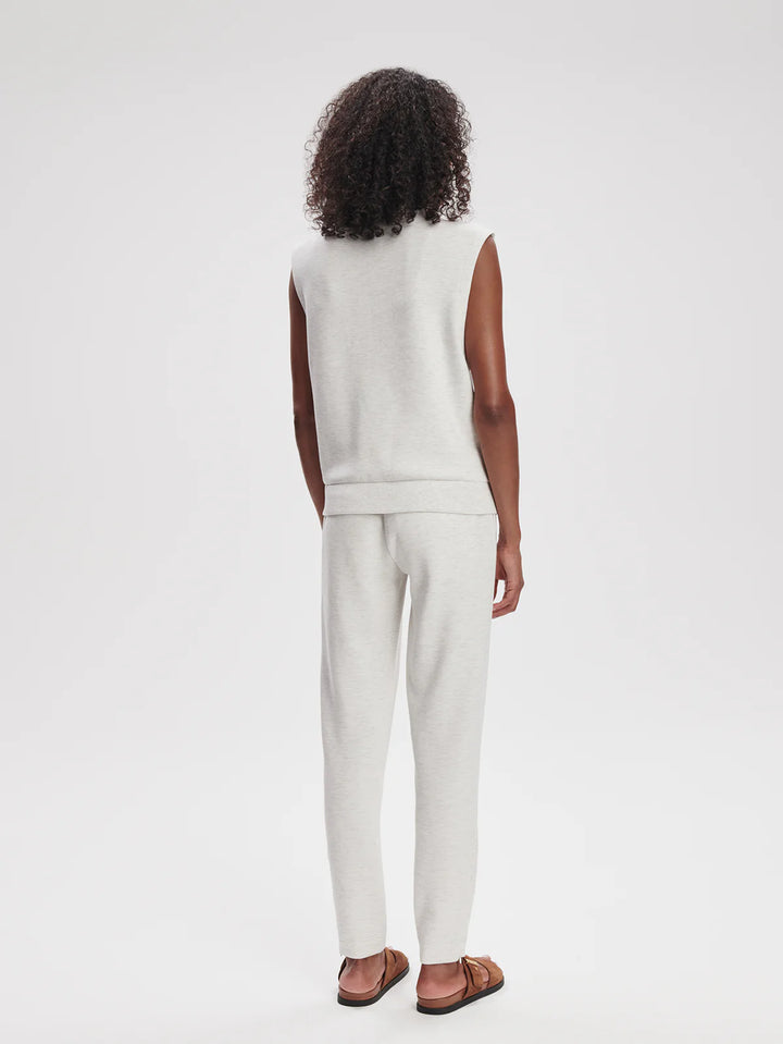 Vicky Button Gilet in Ivory Marl