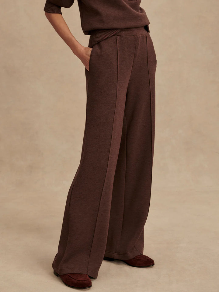 The Wide Leg Pant 28" in Coffee Bean Marl