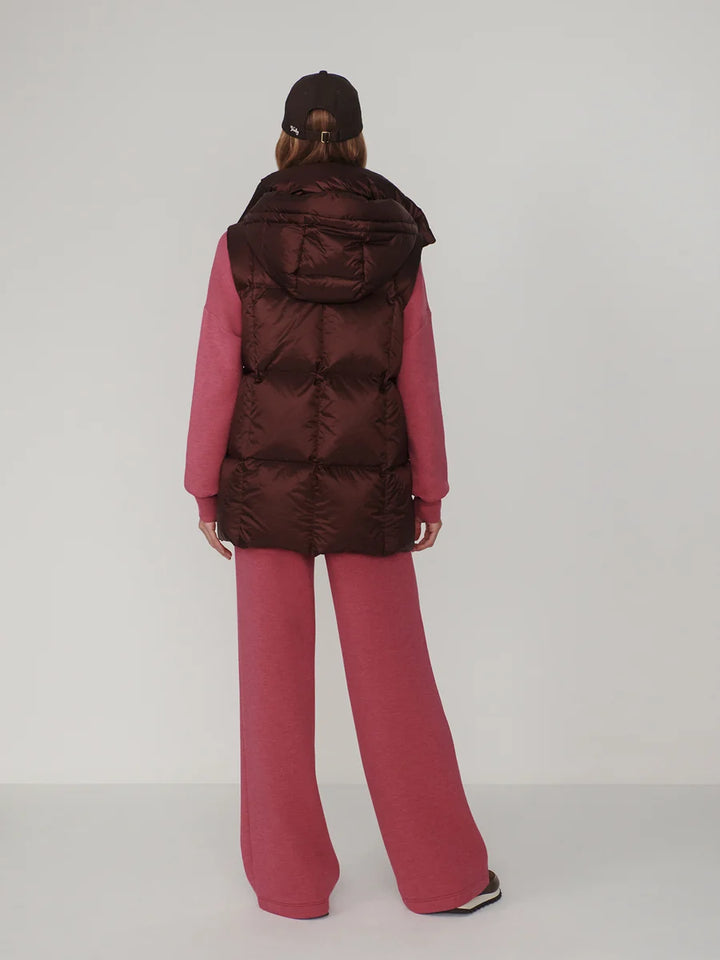Monti Down Puffer GIlet in Metallic Dark Mohogany