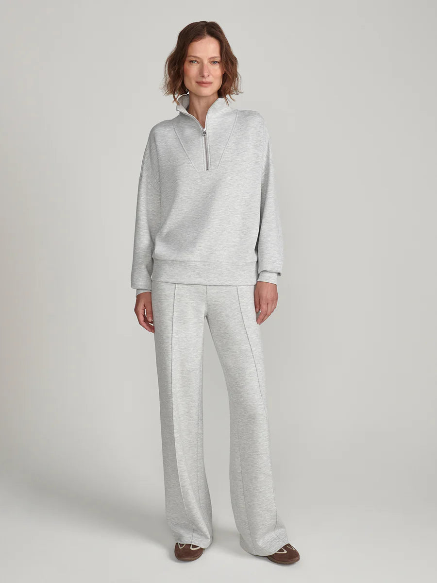 The Wide Leg Pant 30" in Light Grey Marl