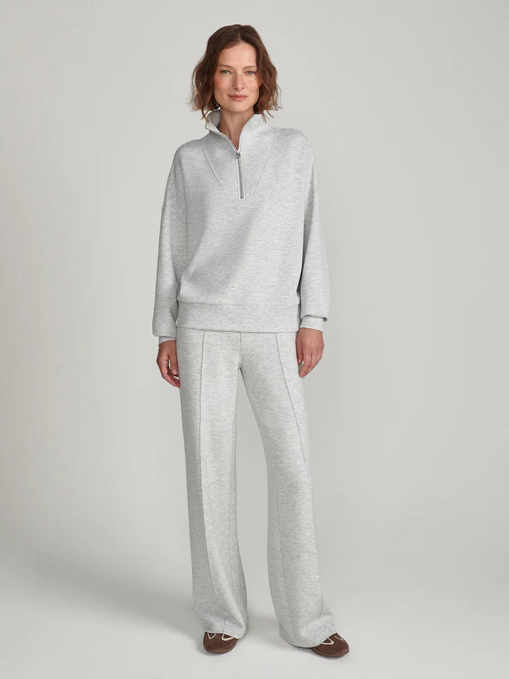The Wide Leg Pant 30" in Light Grey Marl