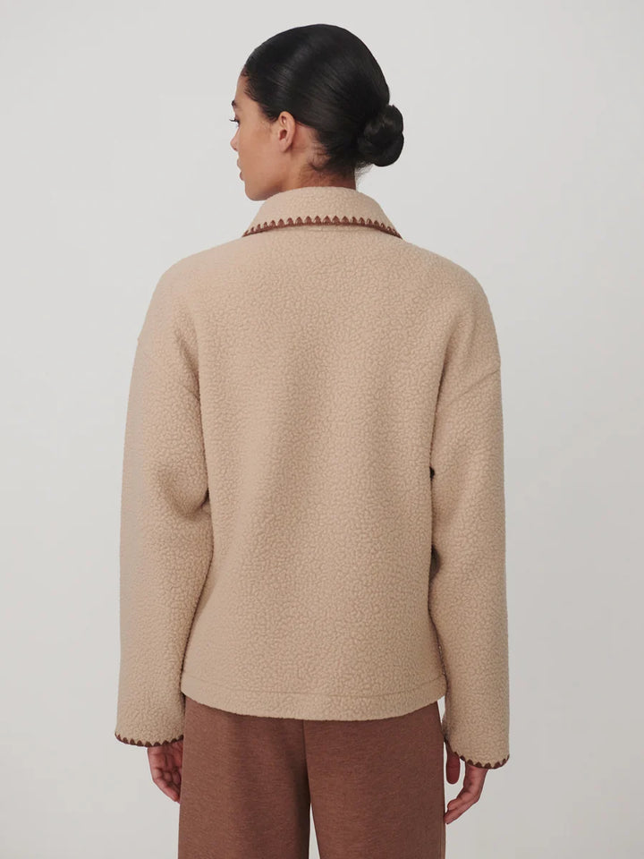 Ruiko Zip-Through Fleece in Light Taupe