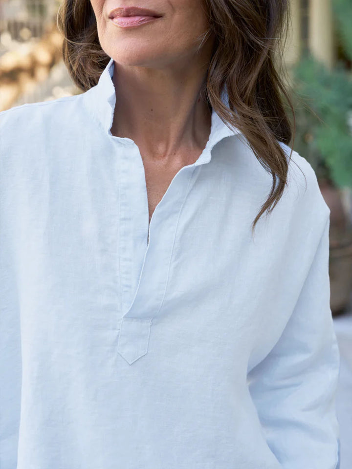 Gabi Popover Shirt in French Blue