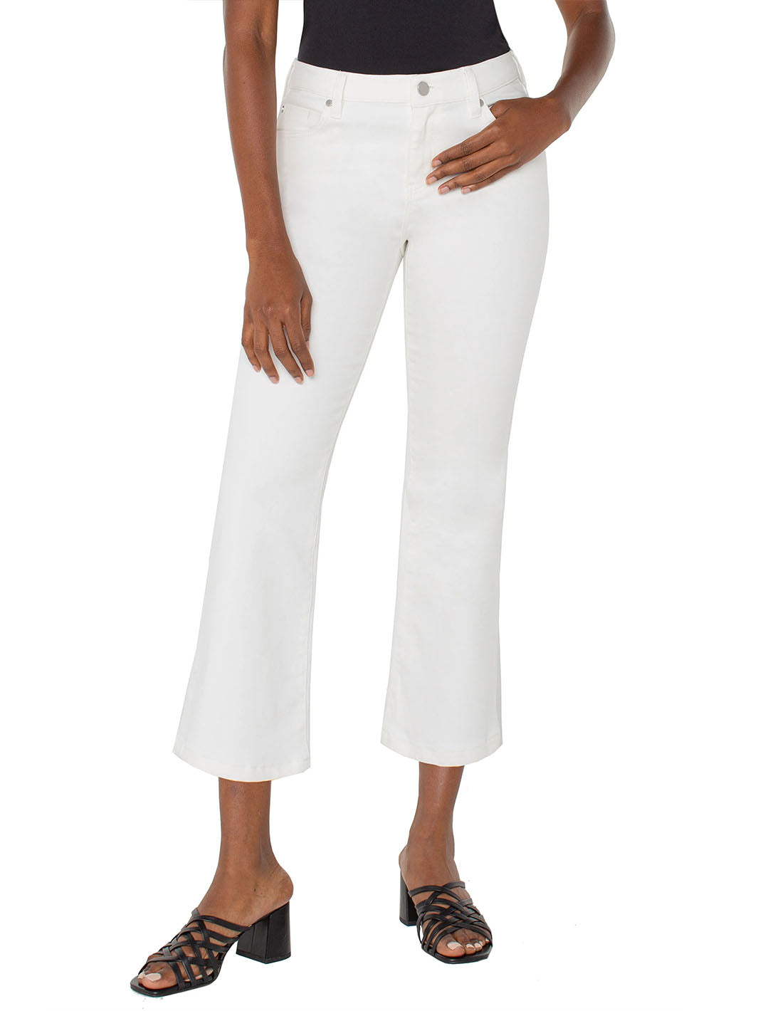 Hannah Crop Flare in White