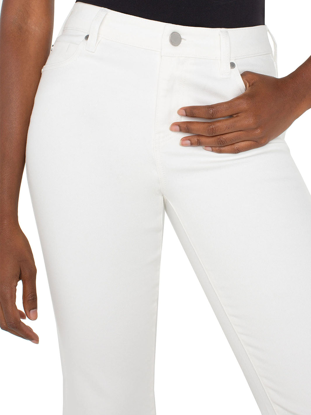 Hannah Crop Flare in White